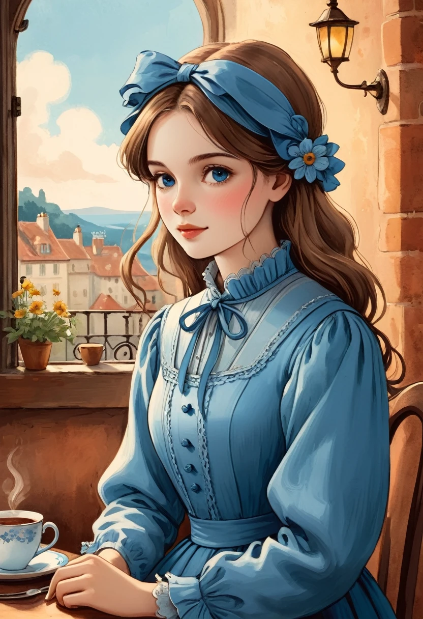 A warm illustration，Inspired by"Beatrice Blue"