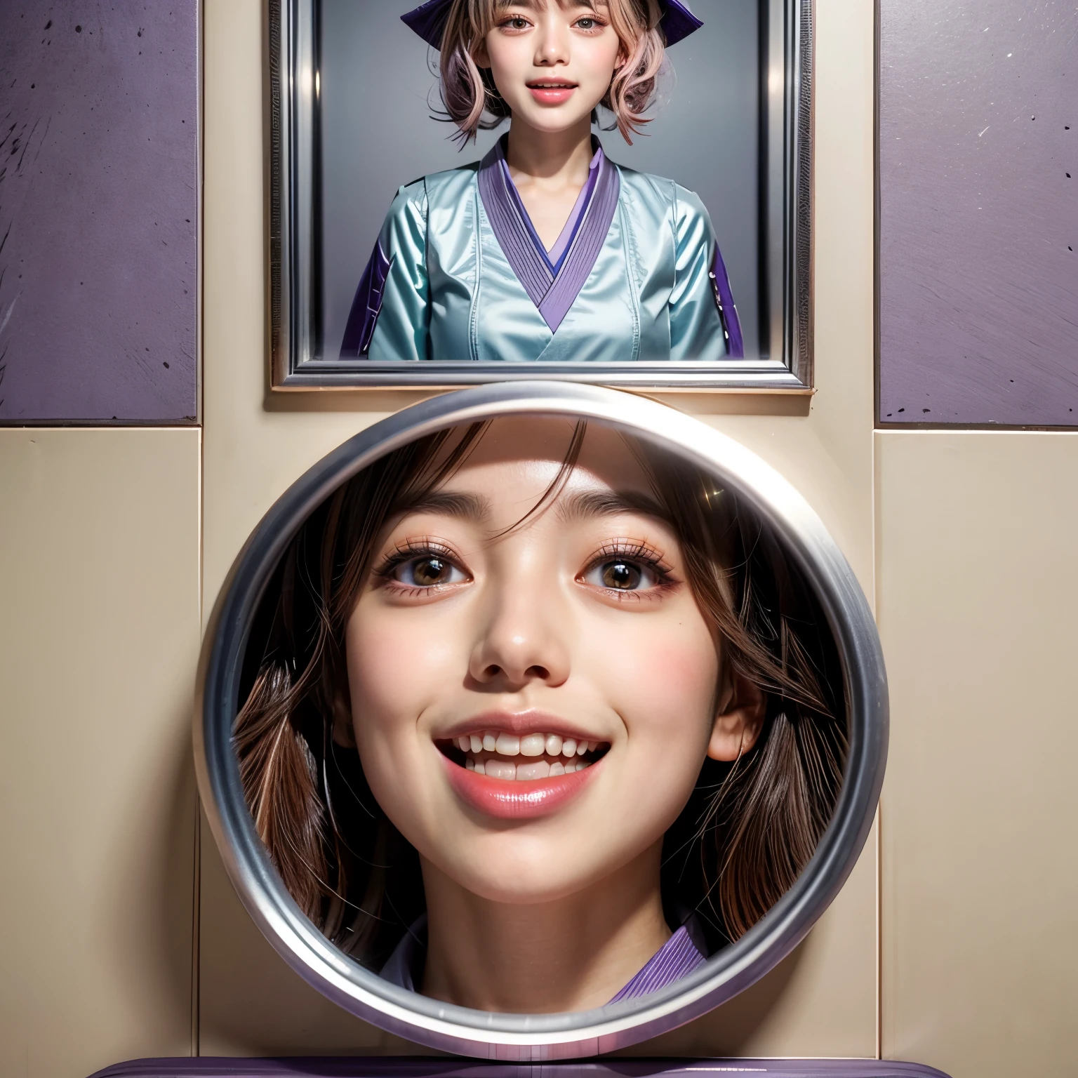 Metallic Wall, SchoolGirls wearing uniforms, PUNIPUNI Radiant PearlSkin with Transparency, no legwear, PriceTags NamePlate . (Character concept art:1.37), Different types of hair colors, (((NOGIZAKA face variations)))  Extremely Detailed very KAWAII face variations, perfect anatomy, Childish CaptivatingGaze Elaborate Pupil with (sparkling highlights:1.2), DoubleEyelids with Detailed[Voluminous LongEyelashes], Small GlossyRedLips with BeautifulDetails, CoquettishTongue, PUNIPUNI RosyCheeks  { (Dynamic Joyful Expressions LifeLike Rendering:1.4) | (:d) }, (large eyes:-1) . (Acutance:0.8) NSFW_MouthGloryHole_ownwaifu