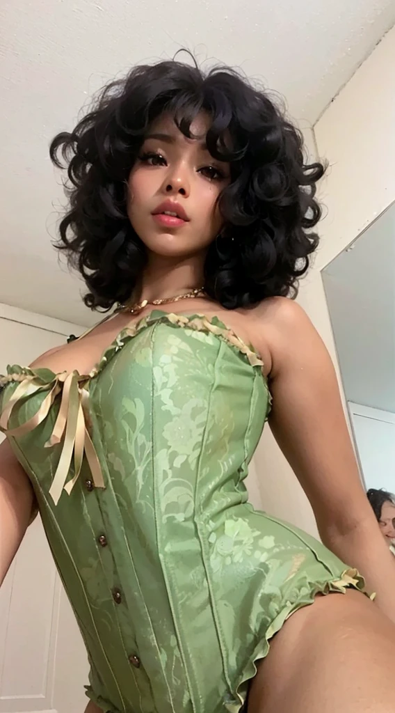 Beautiful black woman, striking look, Sexy Mature Woman, black fur color, seamless, outstanding features, very curly hair, Full mouth, skin black, mulatto black