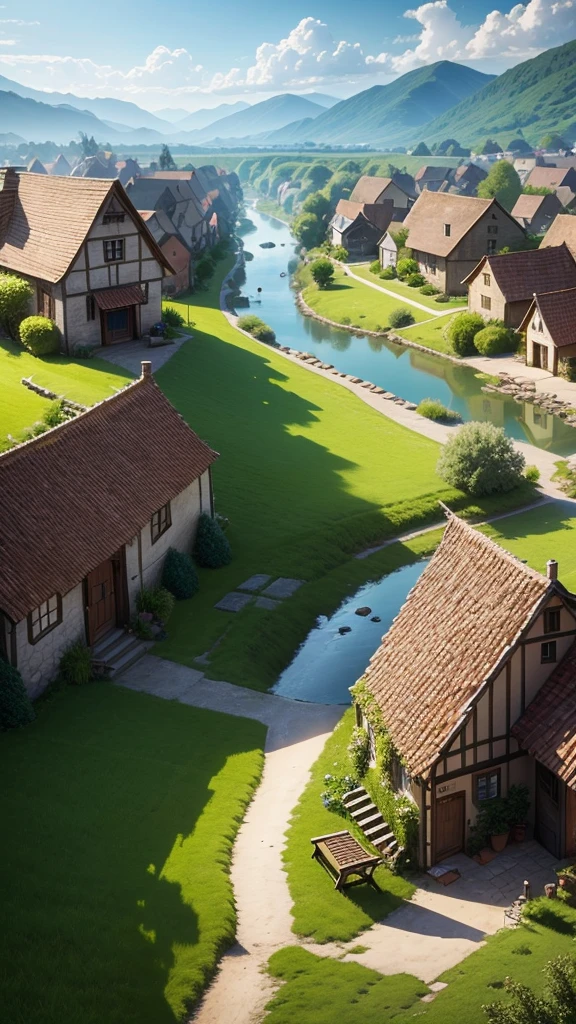 Opening Scene: A small village setting. Releastic image use