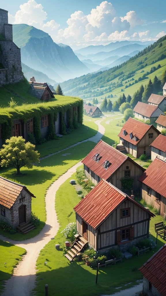 Opening Scene: A small village setting. Releastic image use