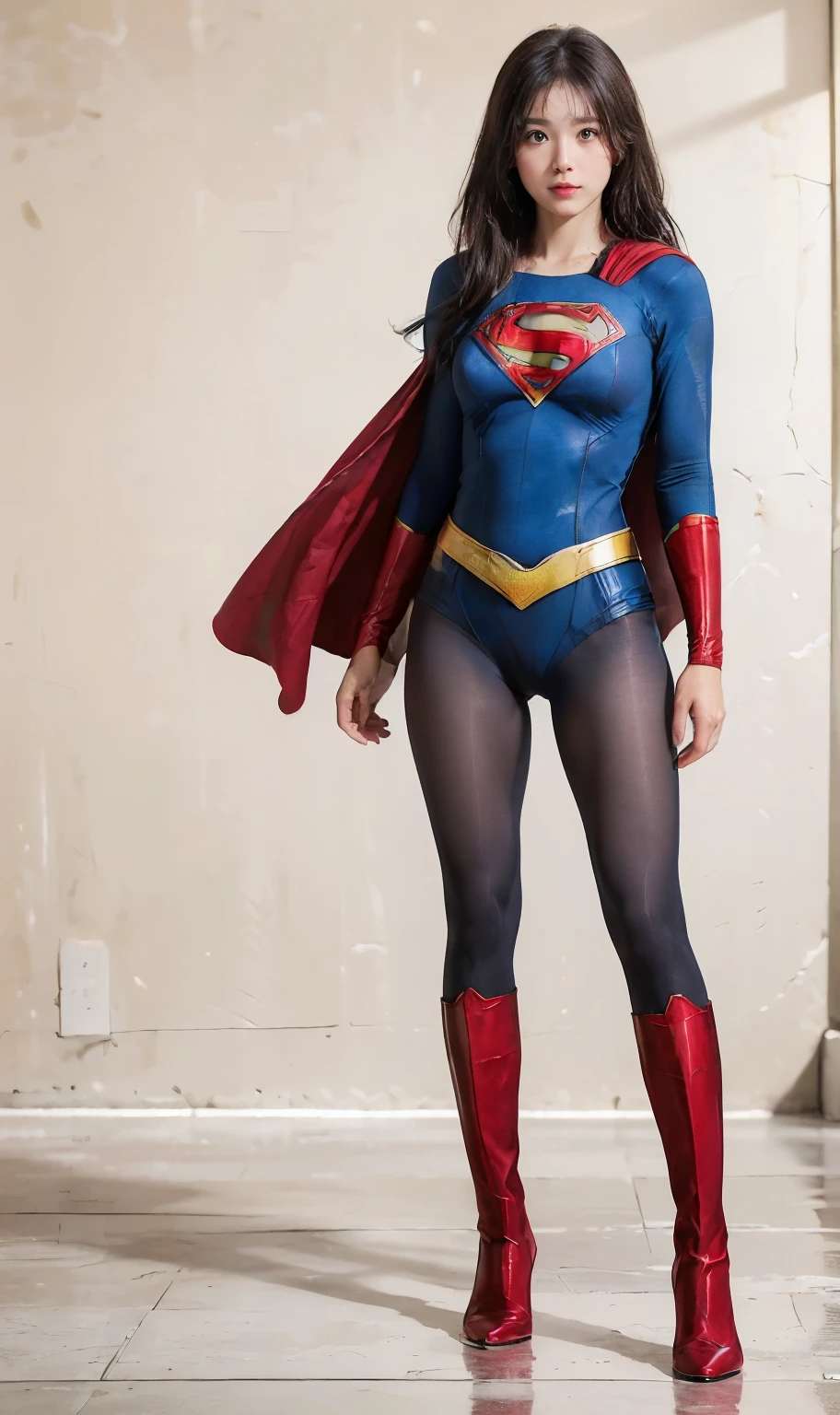 No background、(((Sweating profusely))).(((Beautiful legs in black tights.)))、(((Legally express the beauty of your smile)))、((((Make the most of your original images)))、(((体にぴったりフィットするSupergirl Costume)))、(((Supergirl Costume)))、(((short and beautiful hair)))、(((suffering)))、(((Please wear black tights....、Wear red boots)))、((Best image quality、8K))、((Highest quality、8K、masterpiece:1.3))、(((Preserve background )))、Sharp focus:1.2、Beautiful woman with perfect figure:1.4、Slim Abs:1.2、Wet body:1.5、Highly detailed face and skin texture、8K