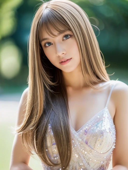 ((whole body))　(big 1.4)　Beautiful Fantasy Girl　((Highest quality)), ((masterpiece)), (Get used to it), Perfect Face　(1 Girl)　(French)　(she is 15 years old、The cutest teen in France.)　((Highest quality)), ((masterpiece)), length blonde hair 　length, 輝く茶colorの髪,Golden Silky Hair, Straight Brown Hair, length blonde straight hair, Perfect Silky Straight Hair, Straight Brown Hair, length blonde hair, sheの髪は長くてまっすぐだ, detailed length blonde hair　((big 1.4))　Super Long Hair down to the ankles　((Neat bangs　The neatly trimmed bangs are princess cut and cover the entire forehead......))...　明るい深紅colorの唇　good, Anatomically correct hand　Thin fingers　Anatomically correct5本の指　Sexy professional makeup　Beautiful French girl face, French facial features, Long Hair shiny Long Hair, length, 輝く茶colorの髪, length, Straight Brown Hair, sheの髪は長くてまっすぐだ, Super Long Hair girl, Silky Hair, length blonde hair, Silky Hair, length, Flat Hair, Silky texture, Long Hair, length, Flowing brown hair, thin and shiny hair　Anatomically correct、White beautiful human skin and detail of hands and fingers　Beautiful Eyes　Mouth Details　the corners of the mouth rise slightly　Cool look　　(眉毛のcolorは濃い茶colorです)　　(黄color dress posing for a picture, Disney Portraits, tumbler, What it is？, wearing organza gown, dressed beautiful gown, lady using 黄color dress, color: 黄color, A woman wearing a sparkly floral dress, elegant 黄color skin, gown, Fantasy Dress, Formal Wear, light 黄color　beautiful gown, 黄color theme　)　(A church with high quality stained glass..)　(she&#39;Random Pause)　(Random model standing pose)