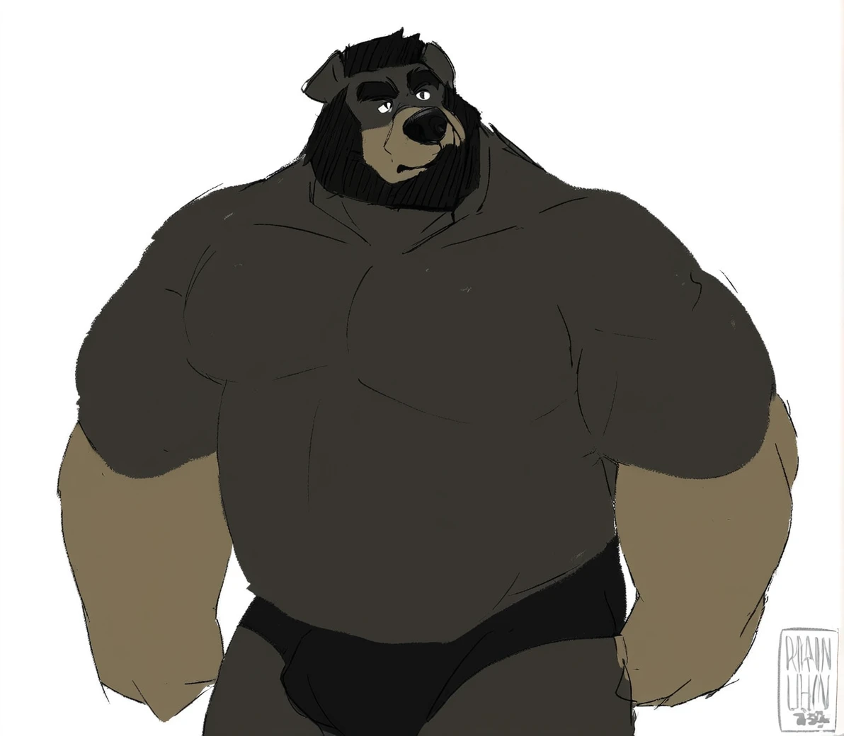 Black Bear,personification,Strong Man,gym coach, working out, ripped body