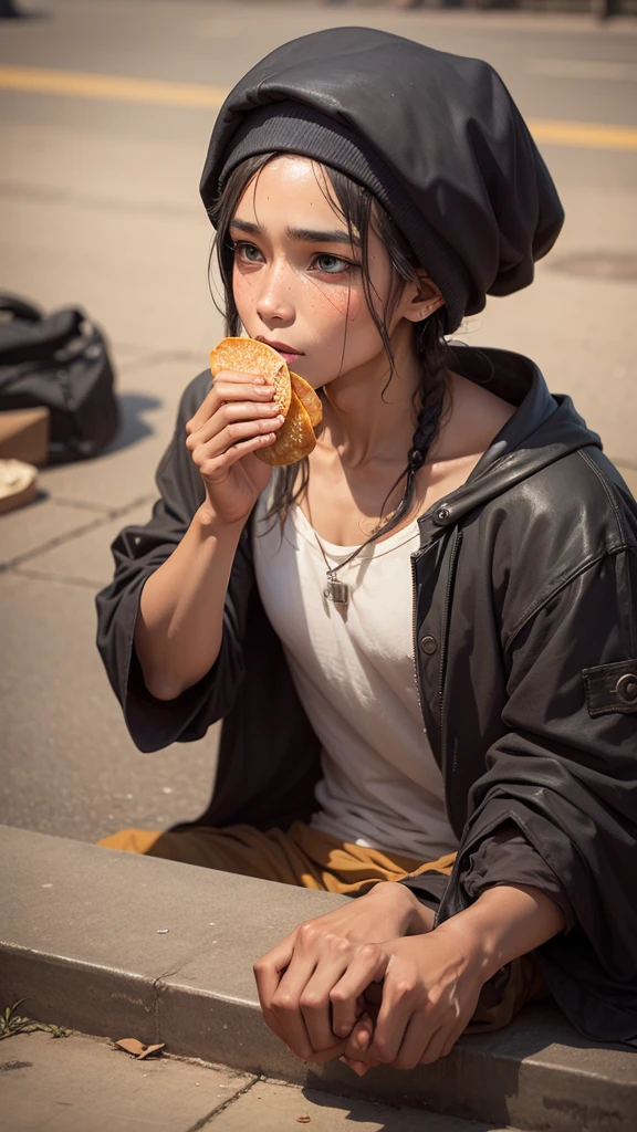 The Beggar: The beggar asking for food.