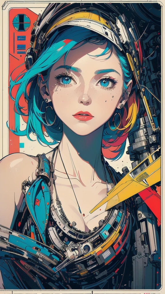 (((masterpiece, highest quality))),(((solo:1.2))),(((1girl:1.2))),32k wallpaper, very detailed, poster, vintage science fiction,(((((geometric cinematic movie poster))))), (bauhaus), shape,(((abstract))),(mid century modern),movie poster,(((((portfolio))))),(((((Close-up))))),(((((bust up))))),((((more various angle)))),(((highlight))),Vast landscape,((((heterochromia)))),(((complete. detailed face))),(((Extremely talented))),(((most complecated machine))),((Overall colorfully))(((text))),(((typography))),(((sentence))),(((Label))),(detailed movie poster),(((((most complicated machine))))),(((genius mechanic))),
