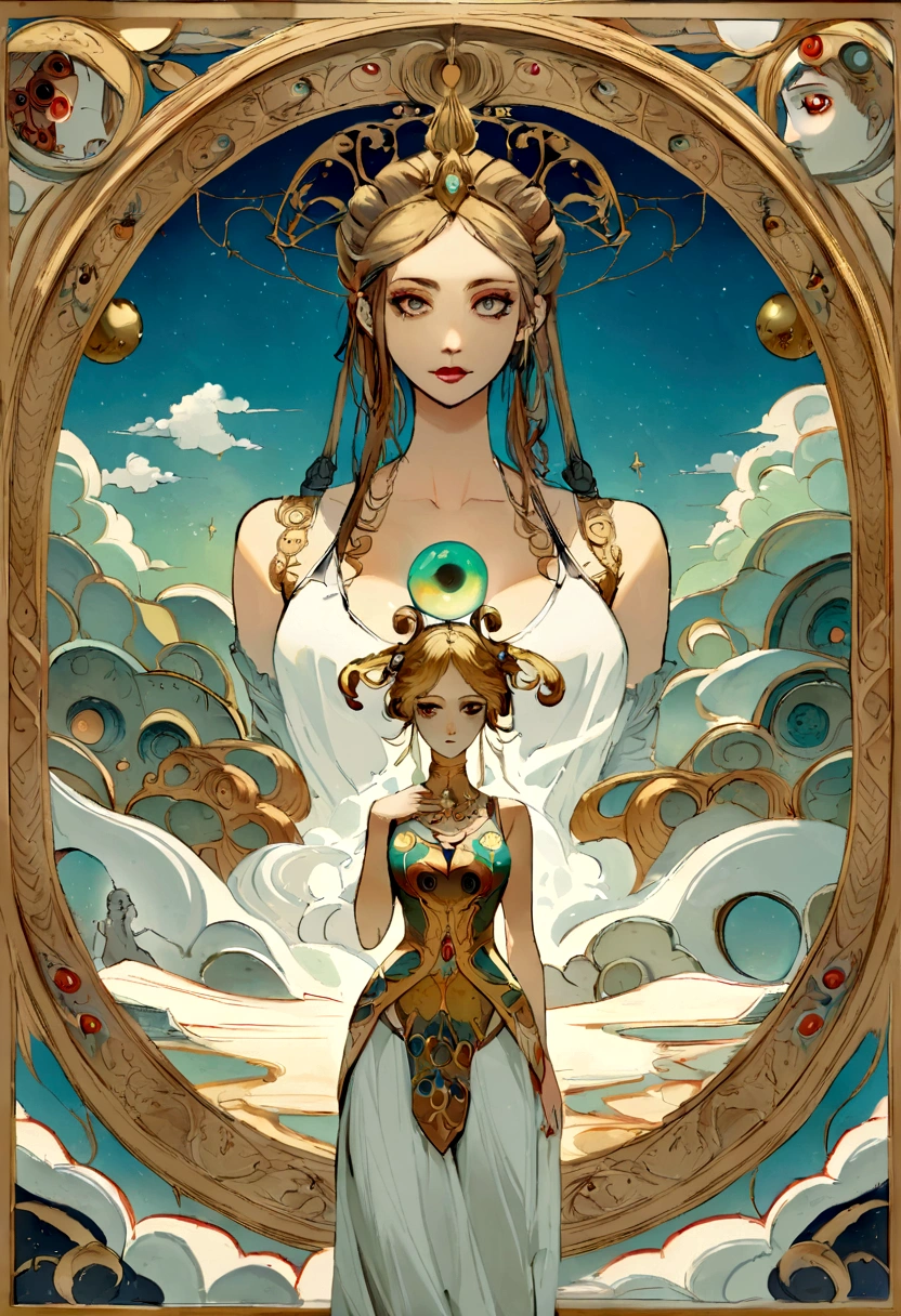 sfv,(work of art:1,2)pls create 1 with light skin , eyeballs (azues is bright) she must have hair (offwhite) ele deve estar preso au rabo de cavalo, she must have bangs, she must have glasses (green heart) au sua (brow) she must wear a yellow blouse, (wide open) and under her blouse she must wear a (White tank top) , behind it there must be a bottom with (fire ) and on your right it should be written (stocked) au (Portuguese)