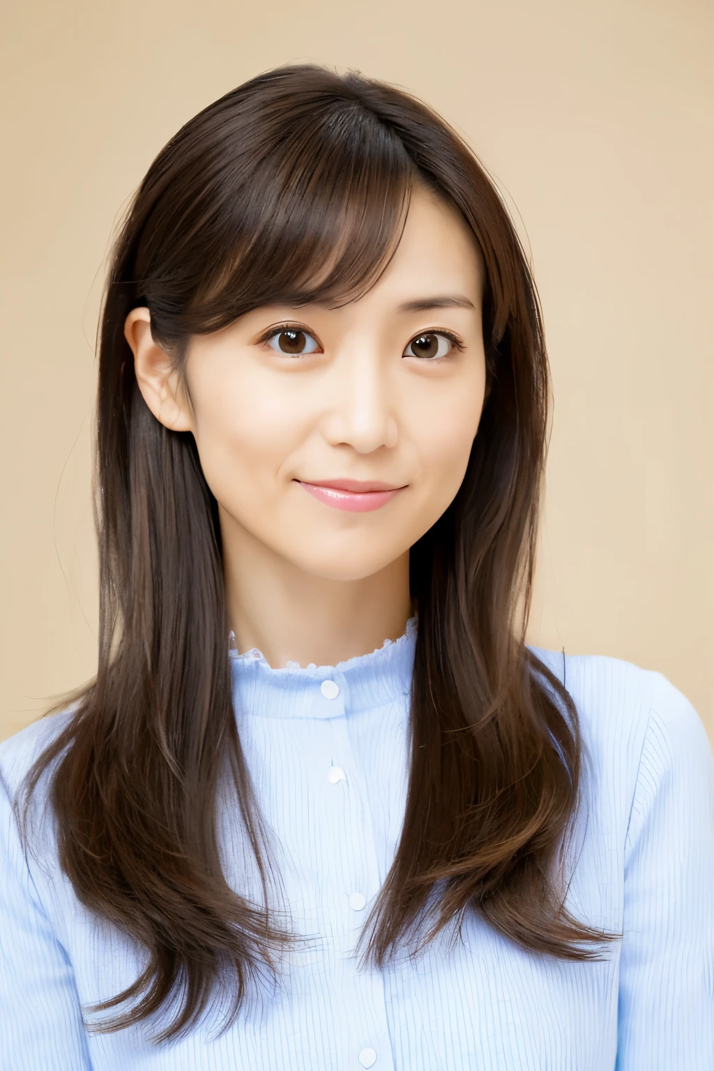 (High reality photograph, high resolusion), Skinny Japanese lady, 30 years old, cute face, detailed face, detailed eyes, various hair style, skinny figure, correct body anatomy, ((looking straight ahead)), facing the camera directly, single photo, a photo captured the best moment expressing the beauty and brains, ((with simple background))