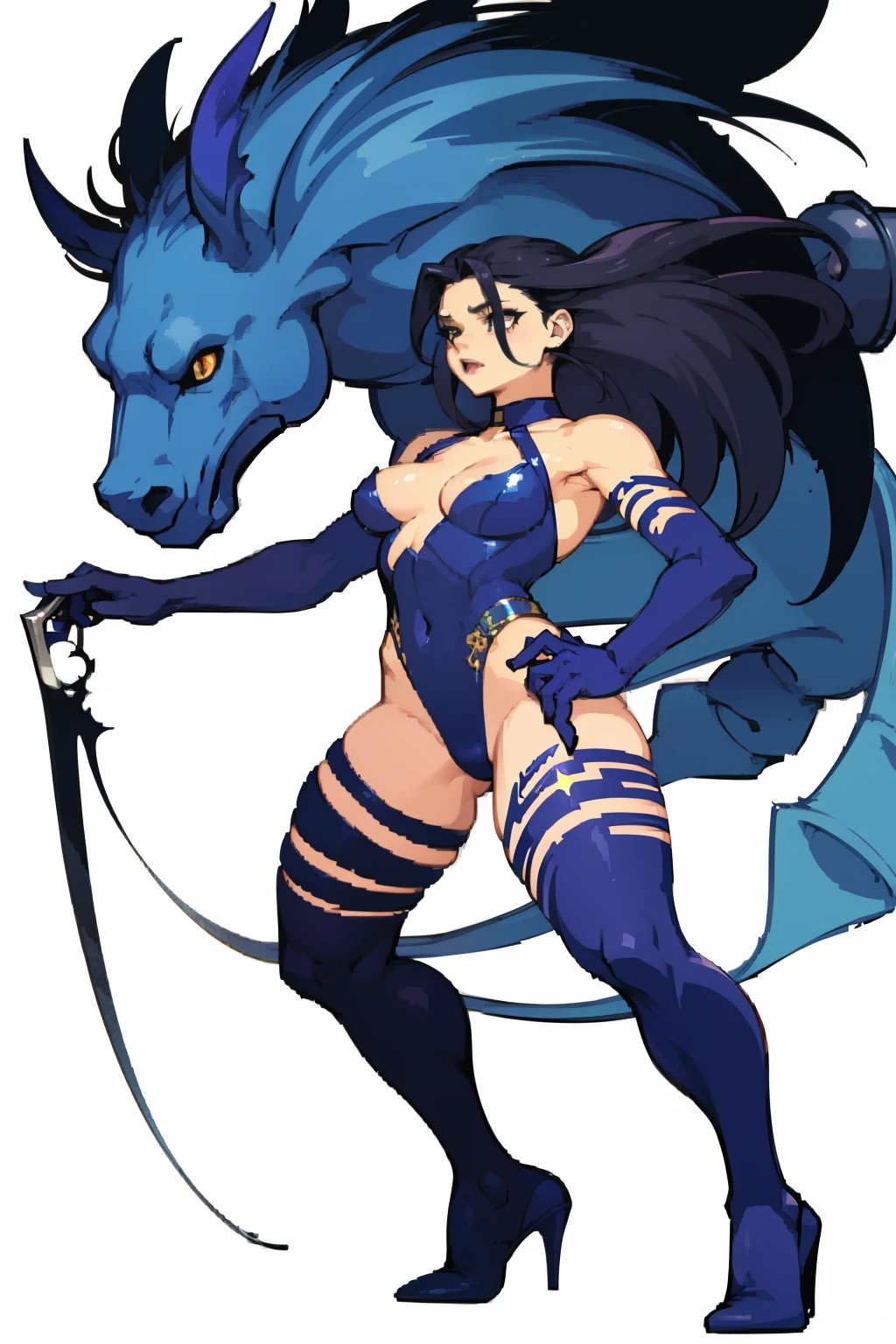 best quality solo girl simple background full body standing muscular girl black hair yellow eyes solo thick