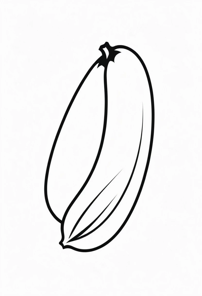 banana icon, with monochrome style, black and white, flat style, no color gradient, white background, and single icon