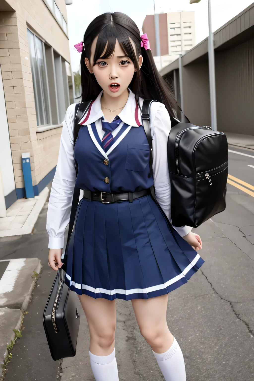 cure sexy scared face school girl full body