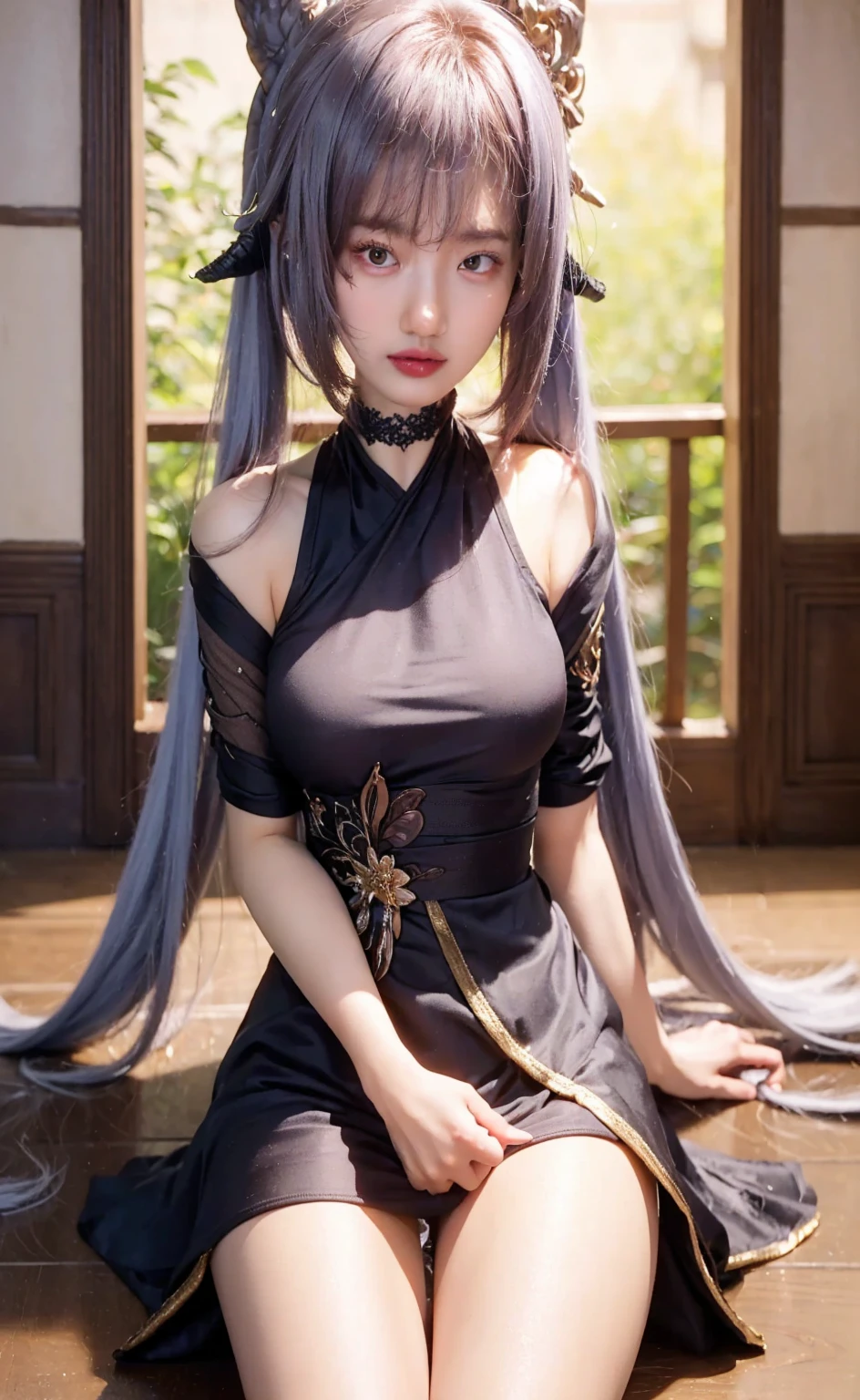 (Best quality, 8k, Masterpiece :1.3), upper bod y, Sharp focus :1.2, Beautiful woman with perfe ct figure, Highly detailed facial and skin textur e, Detailed eyes, Double eyelids, Interior view, :
erpect lighting, Glowing skin,really thick lipstick lips