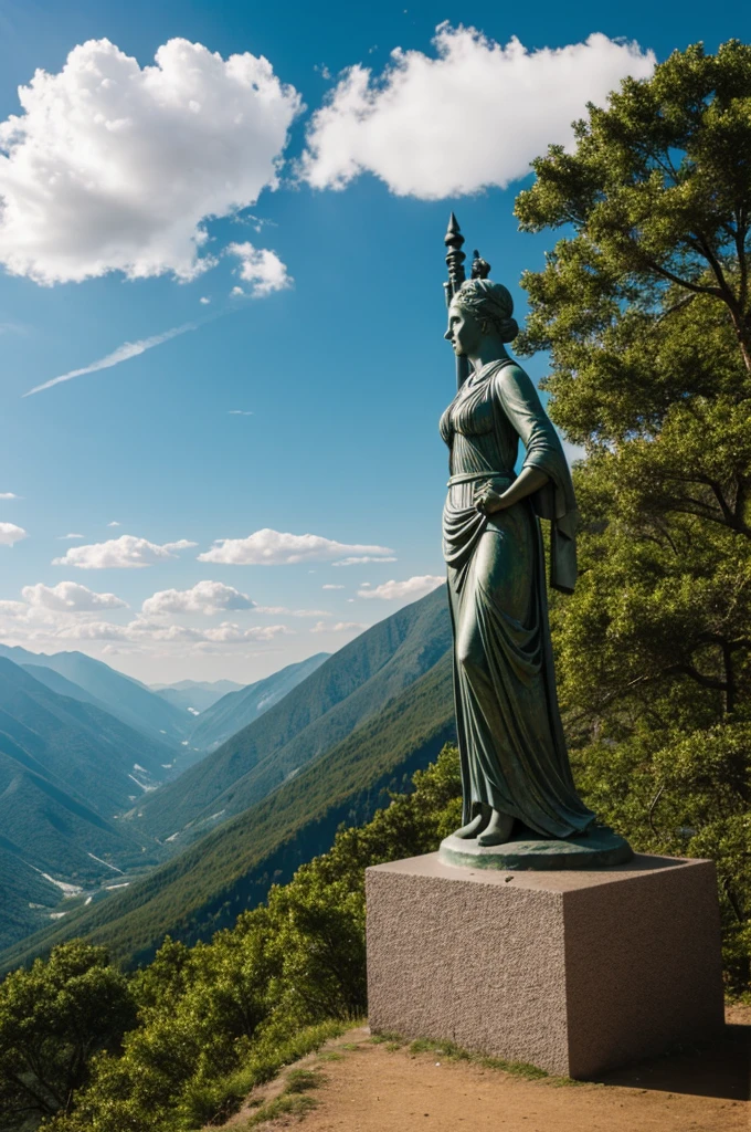 Statue of Woman in Mountain