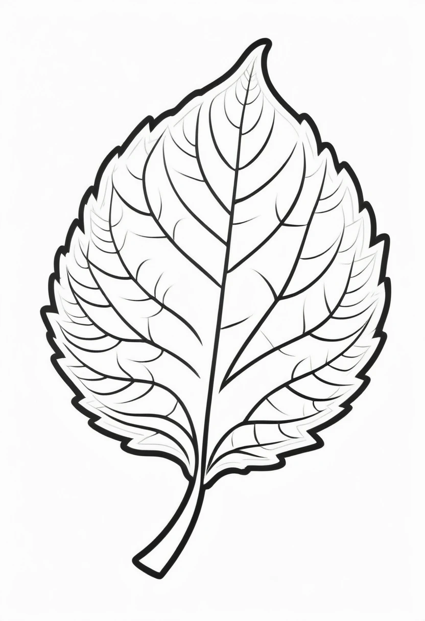 leaf icon, with monochrome style, black and white, flat style, no color gradient, white background