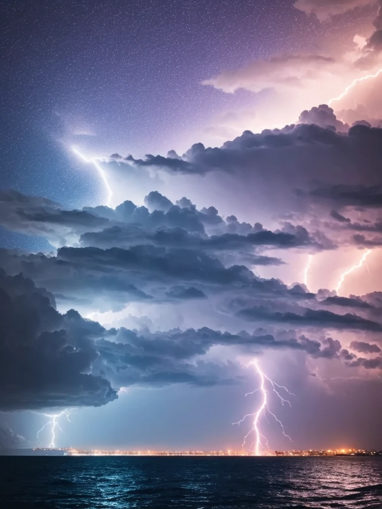 a close up of a lightning bolt hitting a cloud over a body of water, dark storms with lightning, night sea storm, stormy weather with lightning, lighning storm, storm at night, dark clouds and lightning, storm at sea, magic storm and thunder clouds, lightning storm, cyan lightning, ominous nighttime storm, thunder storm, storm on horizon