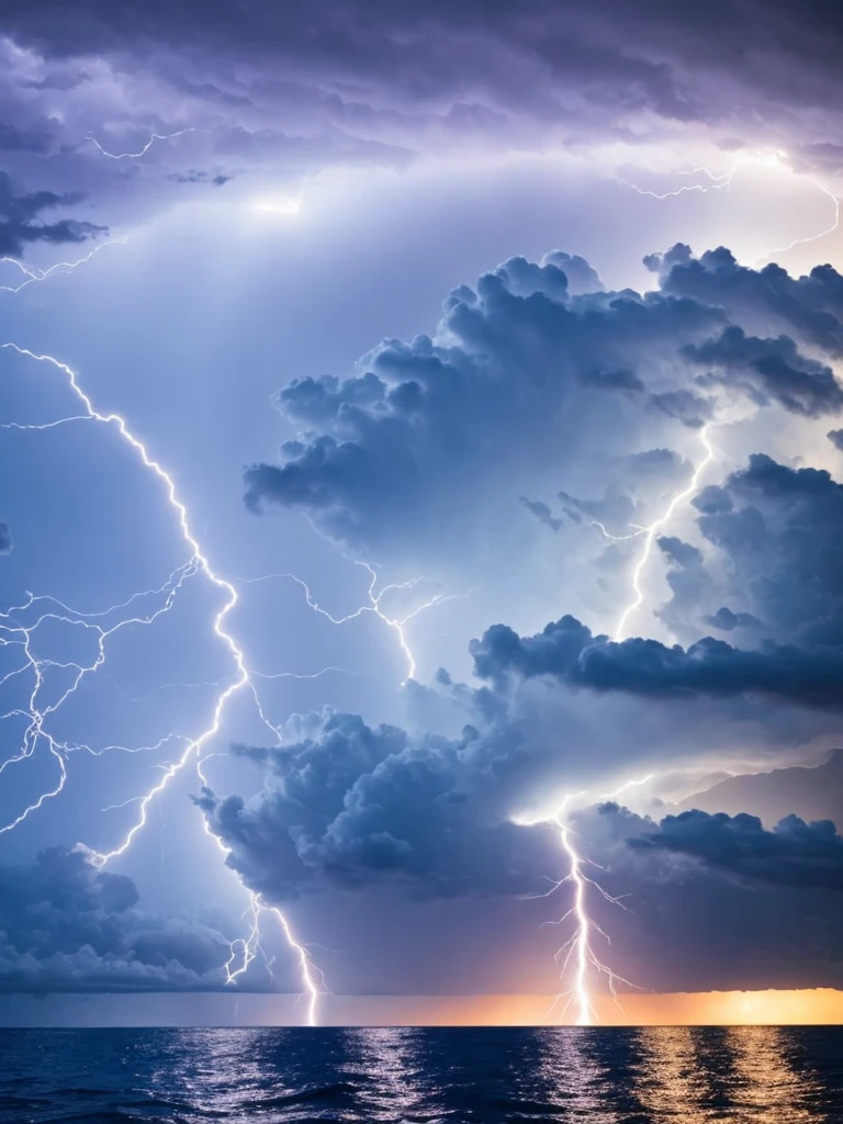 a close up of a lightning bolt hitting a cloud over a body of water, dark storms with lightning, night sea storm, stormy weather with lightning, lighning storm, storm at night, dark clouds and lightning, storm at sea, magic storm and thunder clouds, lightning storm, cyan lightning, ominous nighttime storm, thunder storm, storm on horizon