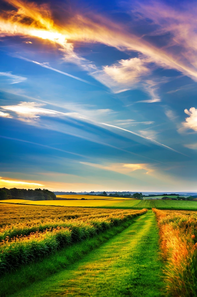 Original landscape，Sky and clouds，Tyndall effect，A country road，Colorful hot air balloon，Tyndall effect，Tyndall effect，High quality desktop wallpaper, Verdant forest, Detailed field properties, Beautiful English countryside, Stunning scenery, Rolling Hills, Landscape Wallpaper, Lush countryside, Green forests, Stunning scenery, Green fields in the background, High quality wallpaper, Beautiful wallpapers，Ultra high quality，Ultra HD，Ultra-high resolution