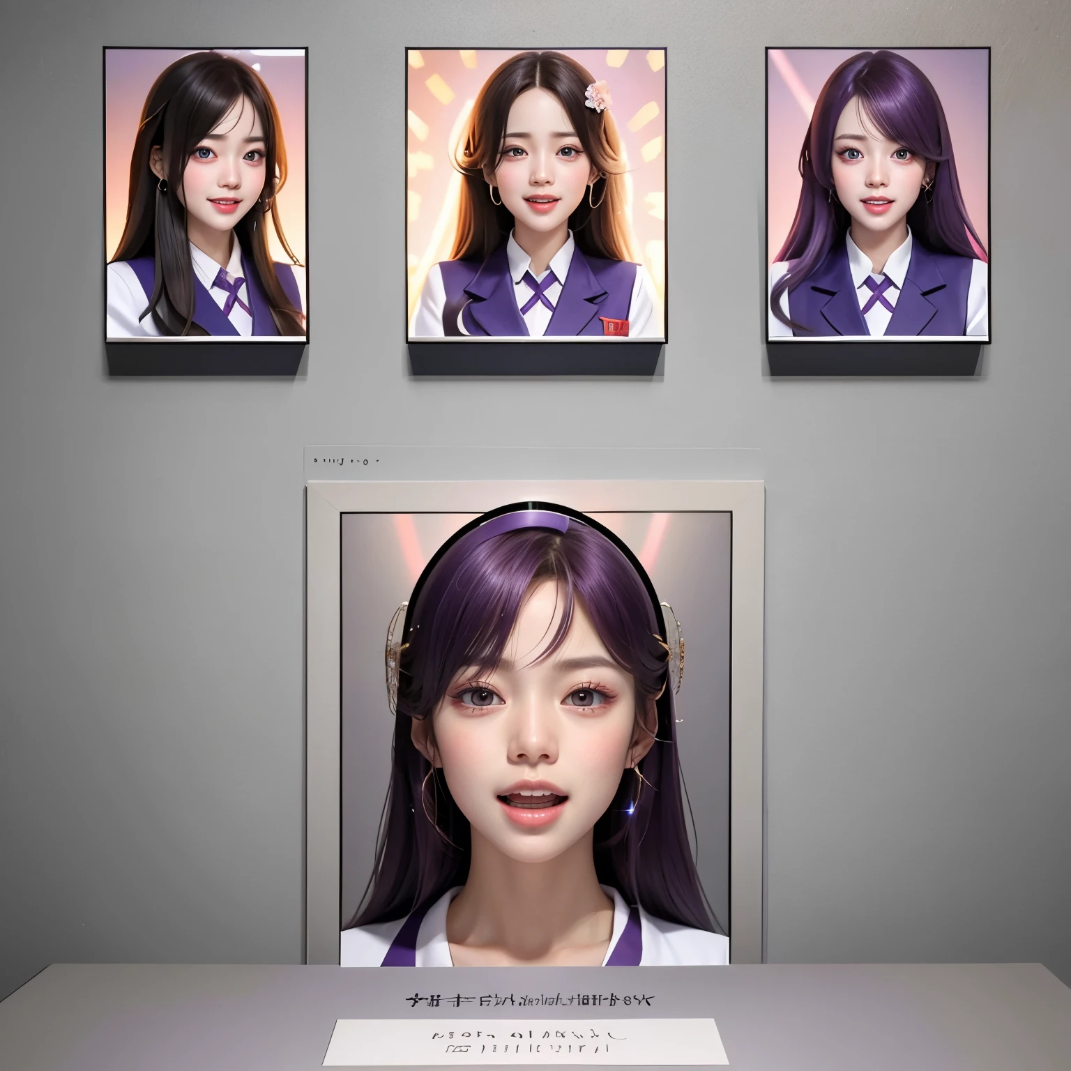 (Glory wall pose:1.2), SchoolGirls wearing uniforms, RedRibbon, PUNIPUNI Radiant PearlSkin with Transparency, no legwear, PriceTags NamePlate . (Character concept art:1.37), Different types of hair colors, (((NOGIZAKA face variations)))  Extremely Detailed very KAWAII face variations, perfect anatomy, Childish CaptivatingGaze Elaborate Pupil with (sparkling highlights:1.2), DoubleEyelids with Detailed[Voluminous LongEyelashes], Small GlossyRedLips with BeautifulDetails, CoquettishTongue, PUNIPUNI RosyCheeks  { (Dynamic Joyful Expressions LifeLike Rendering:1.4) | (:d) }, (large eyes:-1) . (Acutance:0.8) NSFW_MouthGloryHole_ownwaifu (Assfocus)