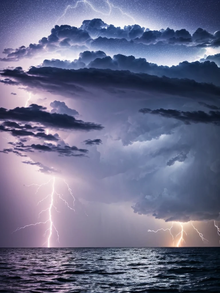 a close up of a lightning bolt hitting a cloud over a body of water, dark storms with lightning, night sea storm, stormy weather with lightning, lighning storm, storm at night, dark clouds and lightning, storm at sea, magic storm and thunder clouds, lightning storm, cyan lightning, ominous nighttime storm, thunder storm, storm on horizon