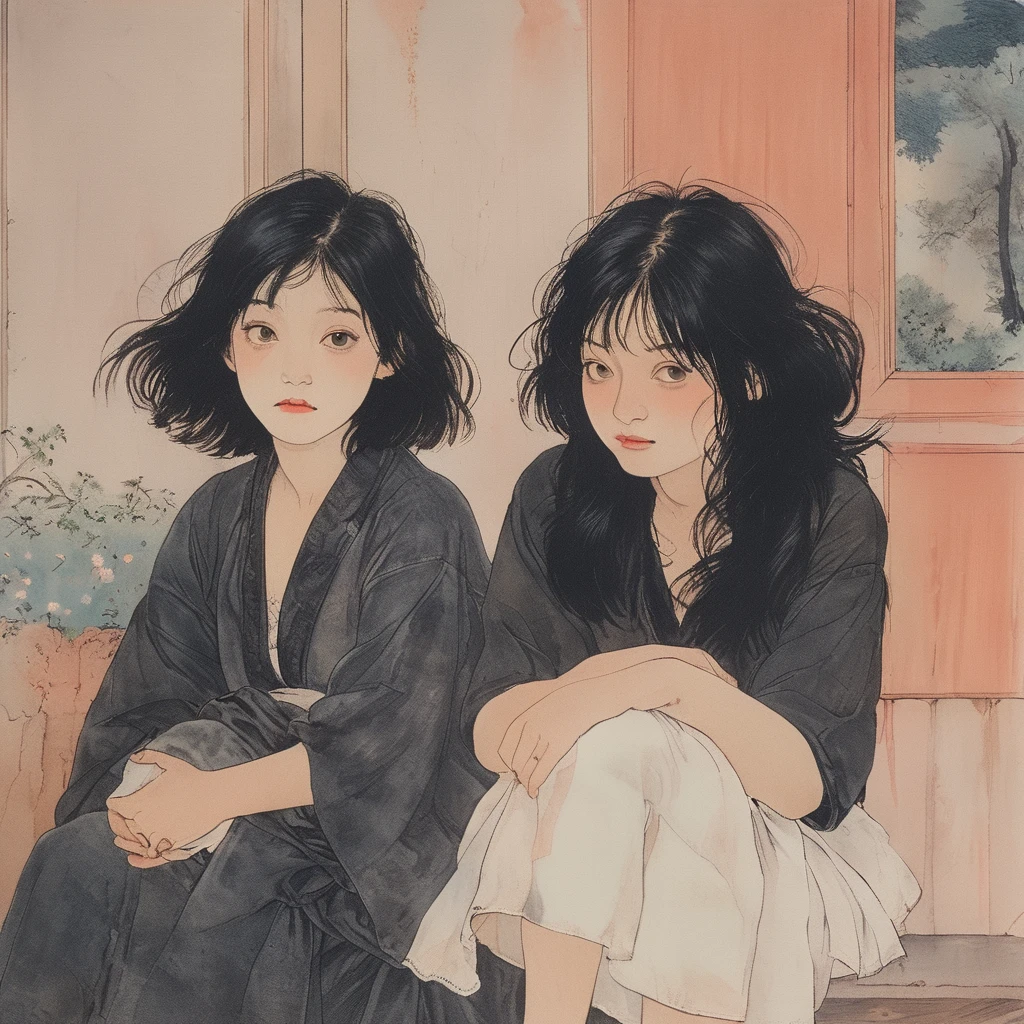 Girl holding her knees