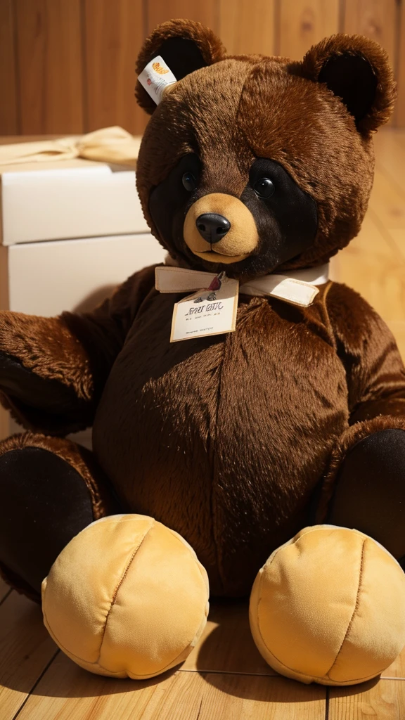 Bear mascot, light brown, head removed, inside is buttery.