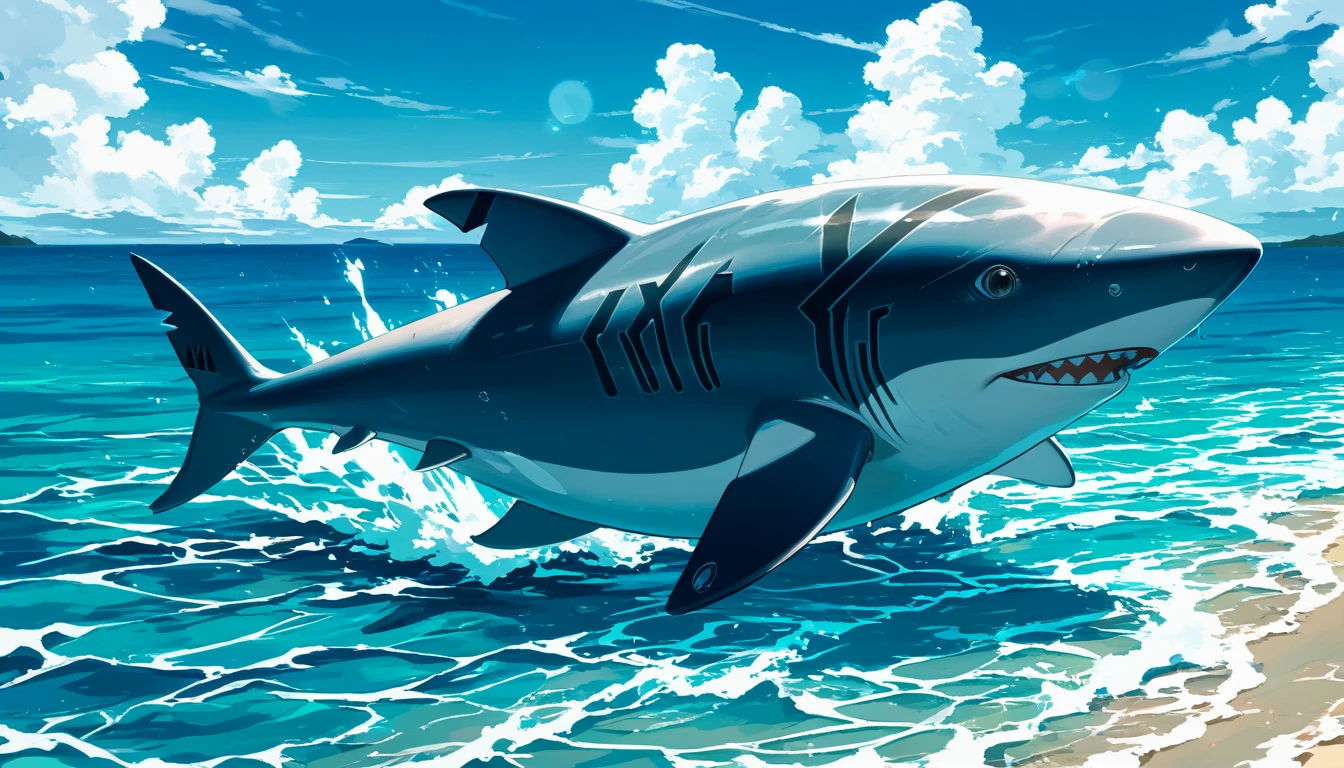 score_9, score_8_up, score_7_up, source_anime, ocean, 1girl swinming, Shark, anime screencap, highly detailed, dark fantasy, cinematic lighting, dramatic composition, 8k, intricate details, vivid colors, masterpiece