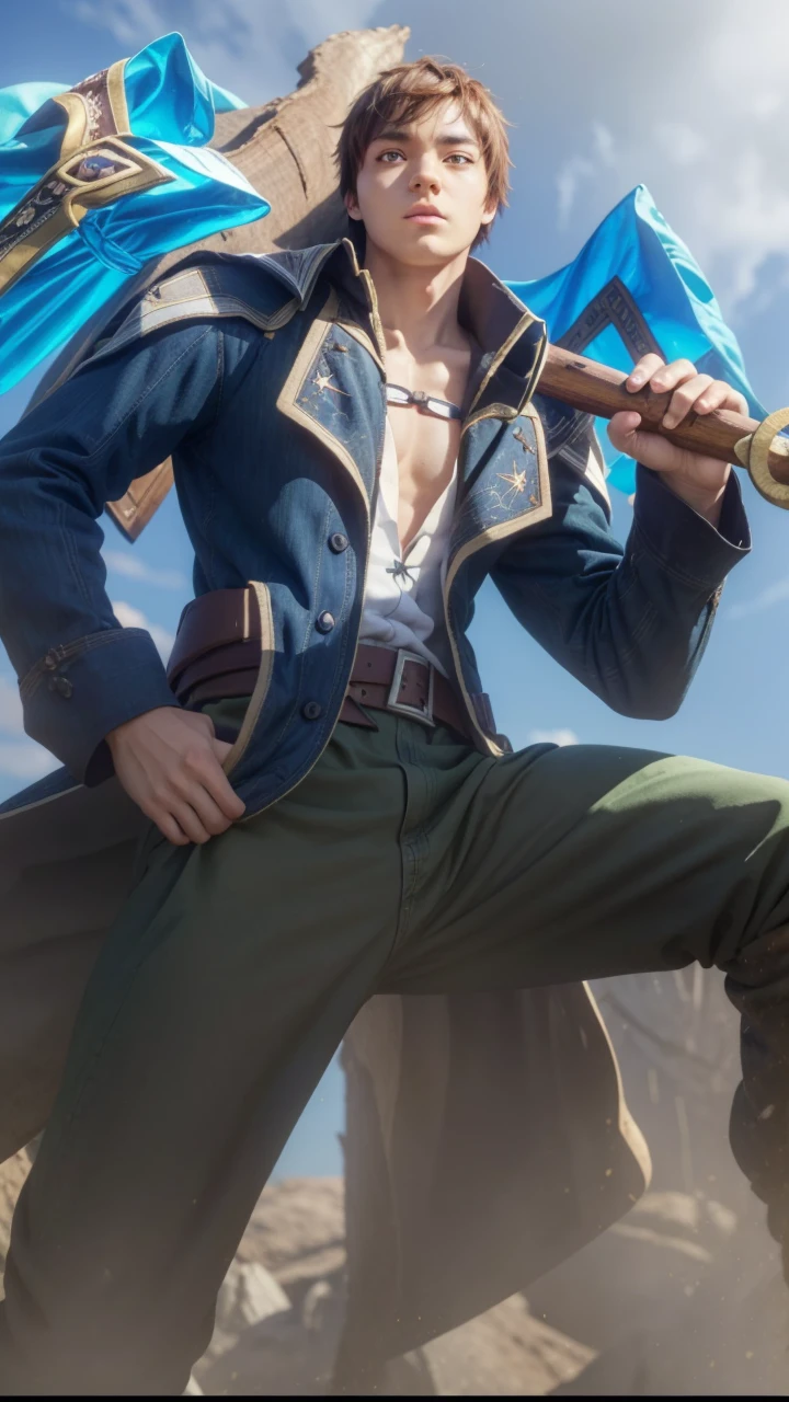 kazumasatou, kazuma satou, short hair, brown hair, (green eyes:1.3), male focus,
BREAK shirt, long sleeves, white shirt, belt, pants, capelet, brown belt,
BREAK outdoor, forest, nature, trees, village, sky, sun, clouds,
BREAK looking at viewer, (cowboy shot:1.5),
BREAK (masterpiece:1.2), best quality, high resolution, unity 8k wallpaper, (illustration:0.8), (beautiful detailed eyes:1.6), extremely detailed face, perfect lighting, extremely detailed CG, (perfect hands, perfect anatomy),