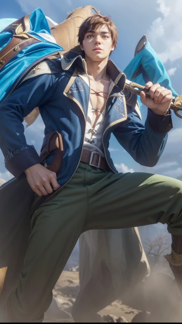 kazumasatou, kazuma satou, short hair, brown hair, (green eyes:1.3), male focus,
BREAK shirt, long sleeves, white shirt, belt, pants, capelet, brown belt,
BREAK outdoor, forest, nature, trees, village, sky, sun, clouds,
BREAK looking at viewer, (cowboy shot:1.5),
BREAK (masterpiece:1.2), best quality, high resolution, unity 8k wallpaper, (illustration:0.8), (beautiful detailed eyes:1.6), extremely detailed face, perfect lighting, extremely detailed CG, (perfect hands, perfect anatomy),