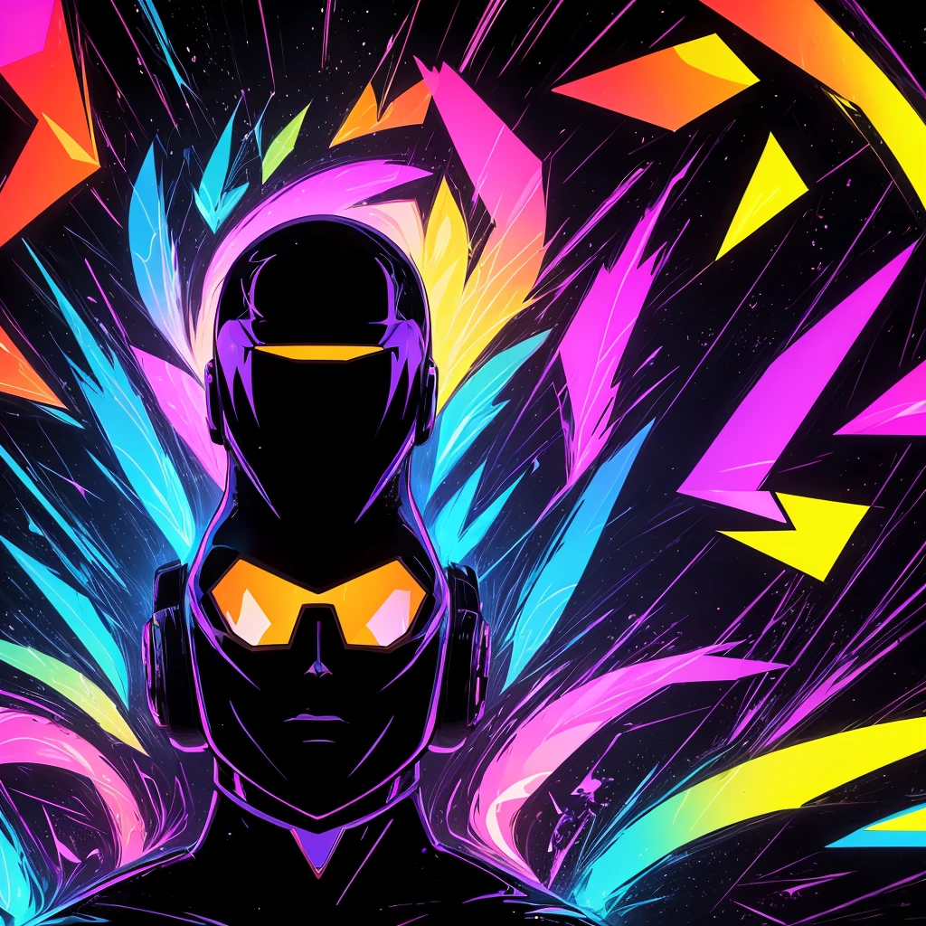 CRT TV monitor、video、front、symmetry、Flyer、background、simple、All black、An illustration、psychedelic、Abstract、streamline、radiation