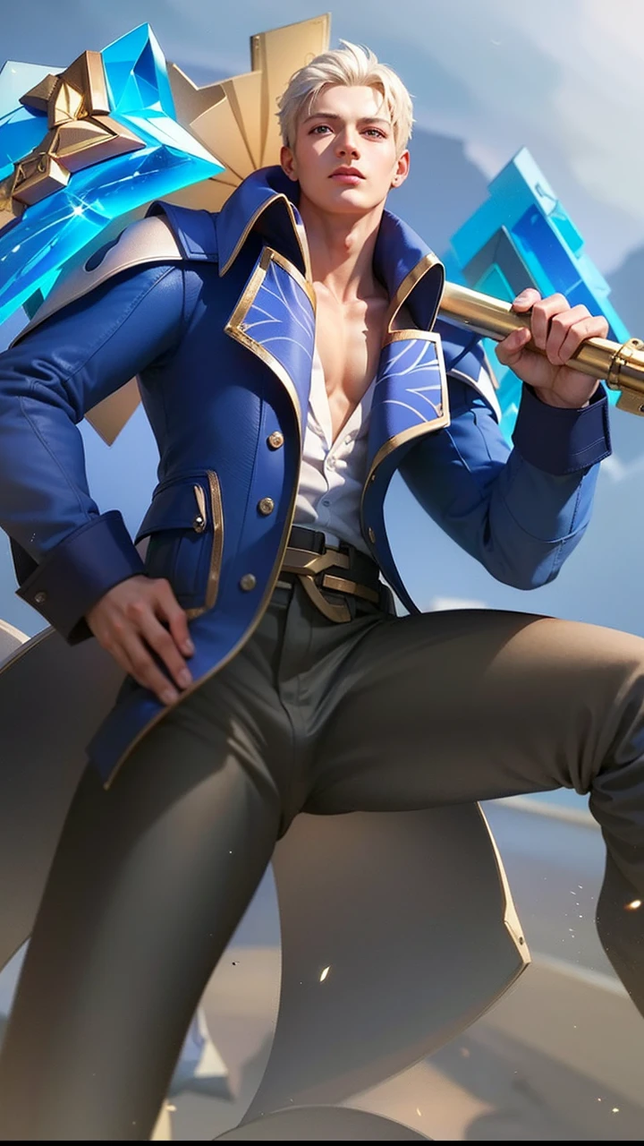 masculine male, masterpiece, ((perfect eyes)) best quality, (semirealism:1.9), beautiful lighting, (extremely detailed CG unity 4k fhd wallpaper), High Detail, Sharp focus, dramatic outdoors, 1 boy ,19 years old, white hair, light purpel eyes, smile.