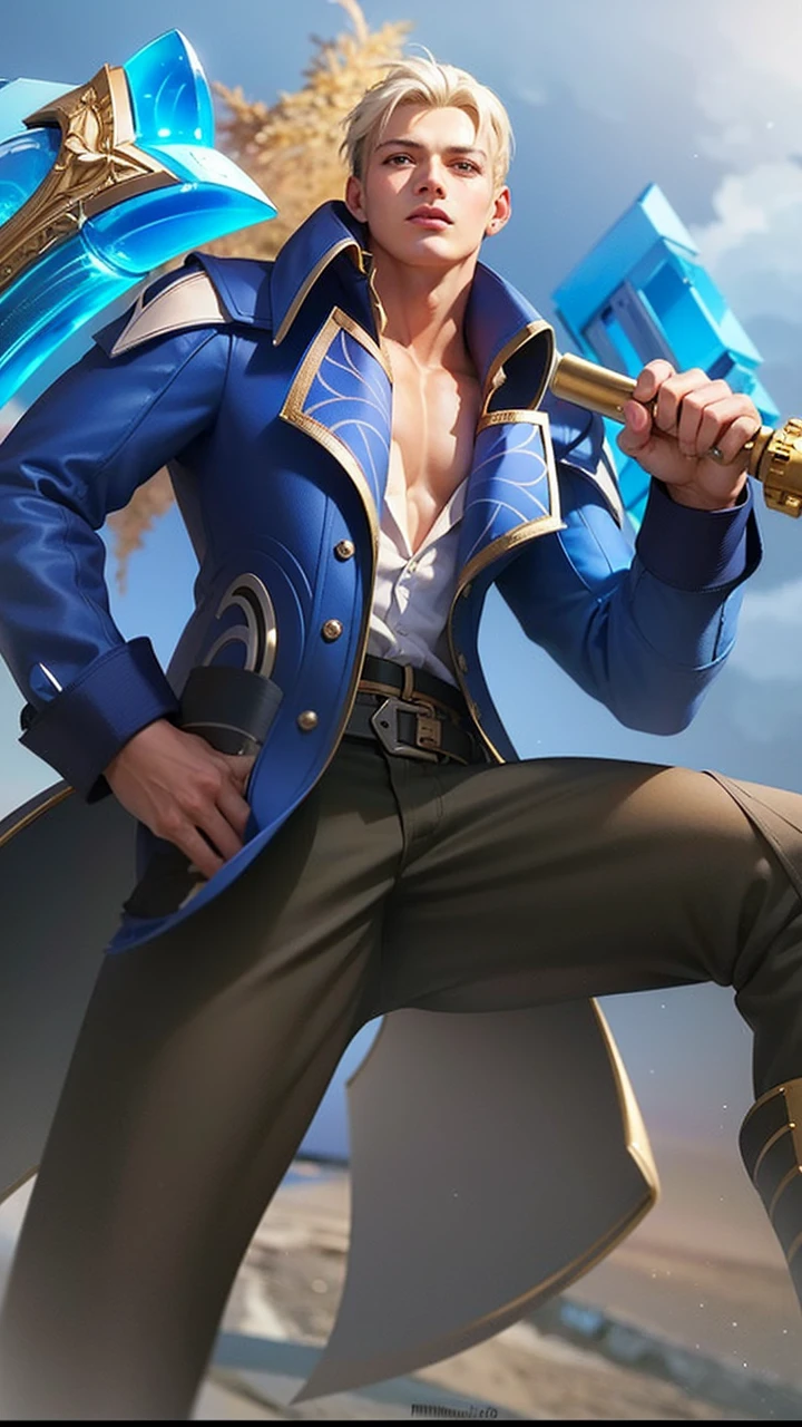 masculine male, masterpiece, ((perfect eyes)) best quality, (semirealism:1.9), beautiful lighting, (extremely detailed CG unity 4k fhd wallpaper), High Detail, Sharp focus, dramatic outdoors, 1 boy ,19 years old, white hair, light purpel eyes, smile.