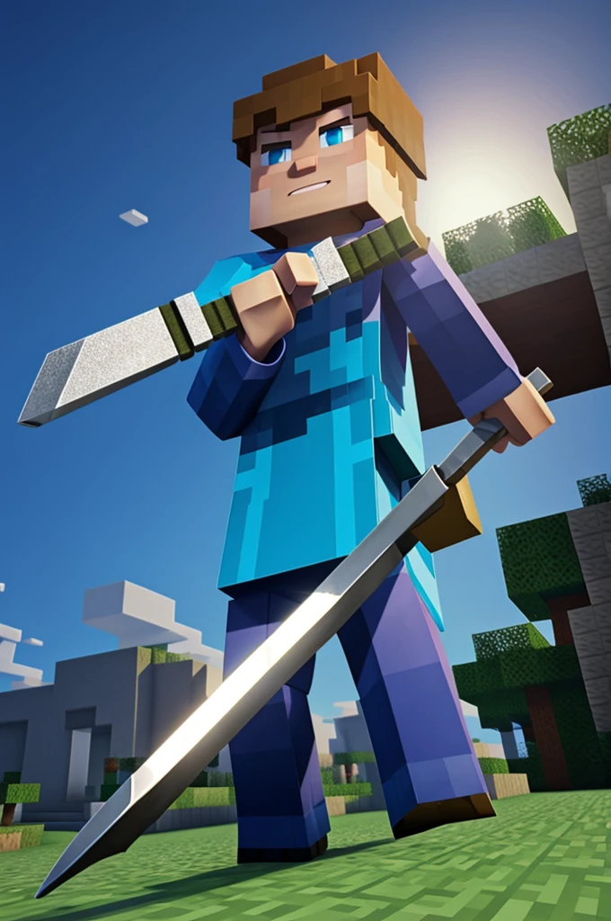 Minecraft character holding a diamond pickaxe and the title says Elite all in 3D