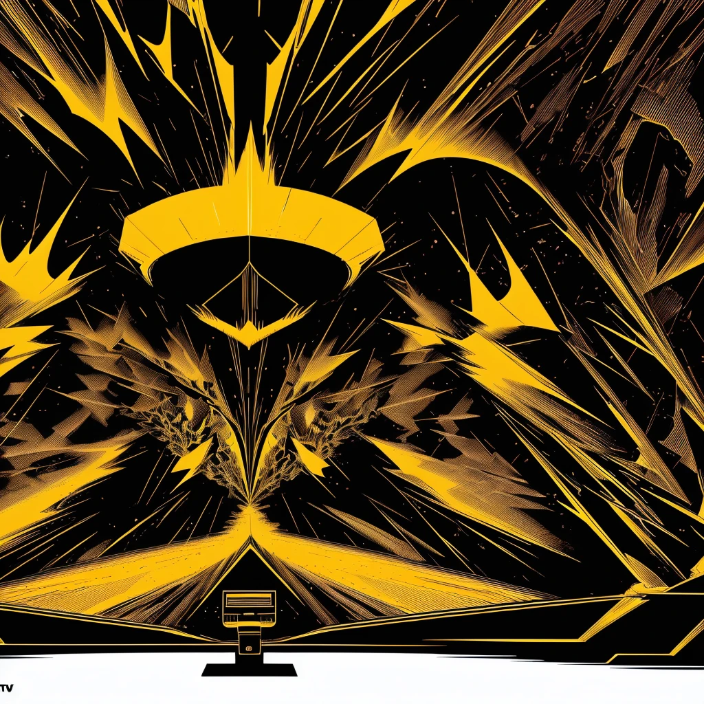 CRT TV monitor、video、front、symmetry、Flyer、background、simple、Black and White、dark tone、An illustration、psychedelic、Abstract、streamline、radiation