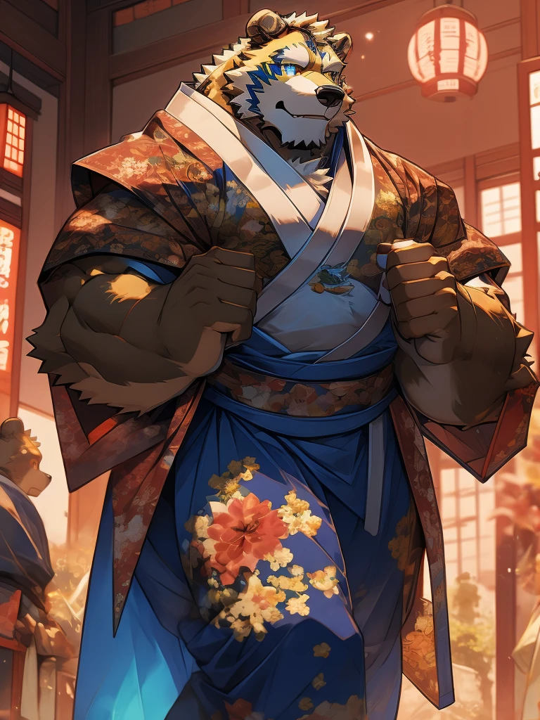 Yakuza House、Bear Grandpa with a bloody Japan sword、Steroid Muscle Japan Man 80 Year Old Bear Grandpa Bodybuilder、The body is super muscular々、Trained pectoralis major muscles、Super gatai is good、steroids、Grandpa bodybuilder is super, kimono open, kimono covering under body