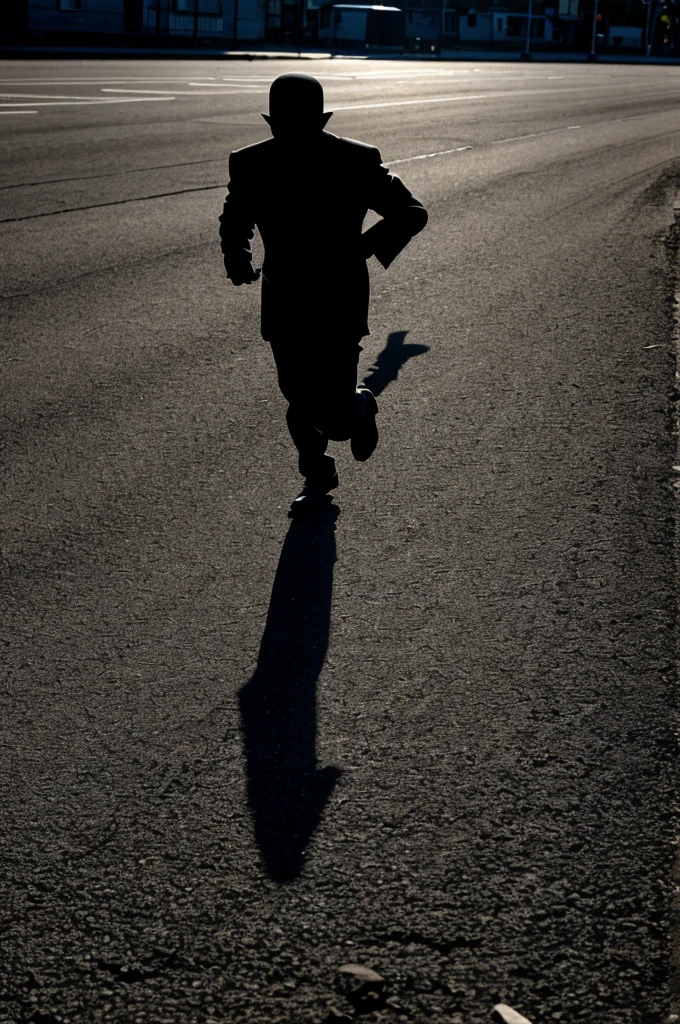 Black n shite shadow of man