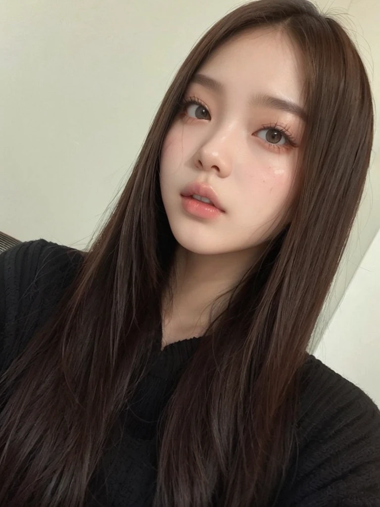 A close up of a girl with good skin, high quality, korean, ulzzang, Korean girl, blackpink, ulzzang girl, blackpink lisa, blackpink jennie
