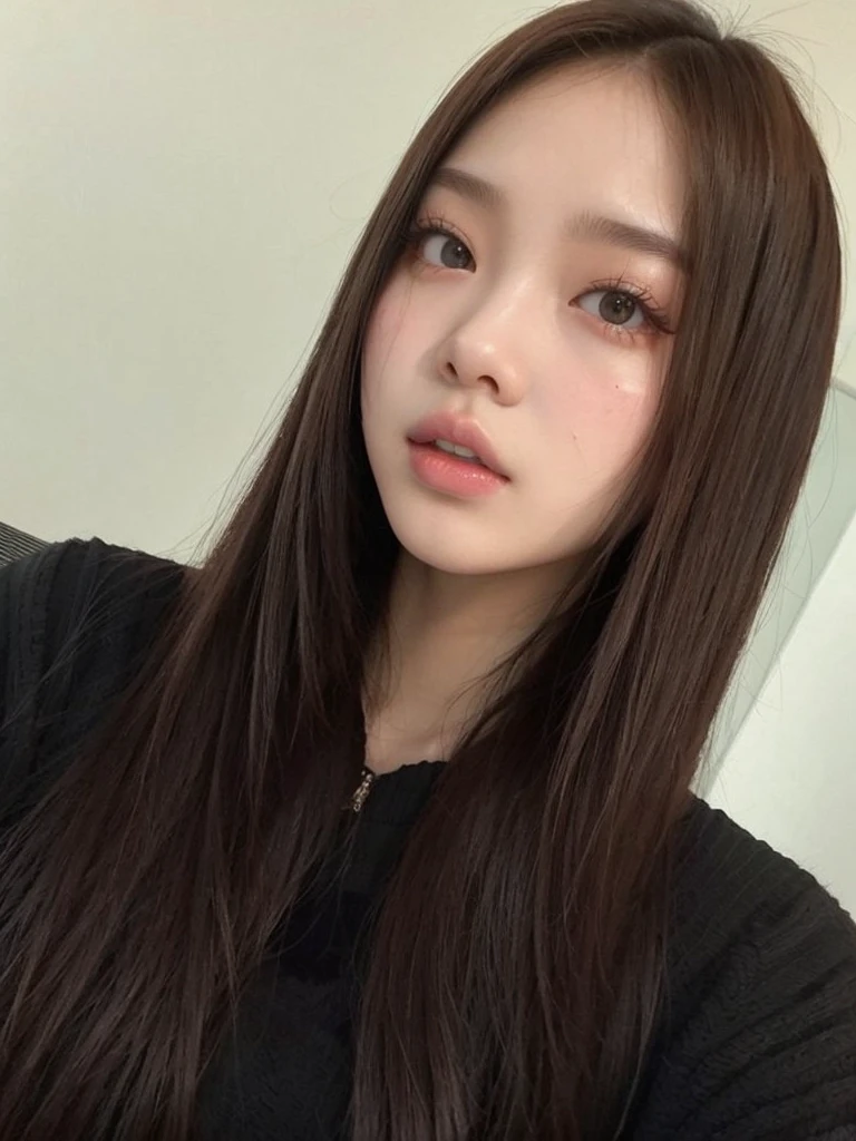 A close up of a girl with good skin, high quality, korean, ulzzang, Korean girl, blackpink, ulzzang girl, blackpink lisa, blackpink jennie