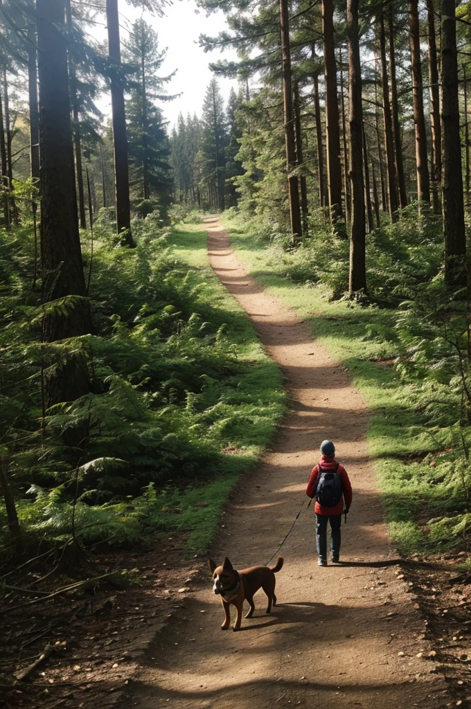 I was exhausted and had to walk into the forest, with a dog following me. 