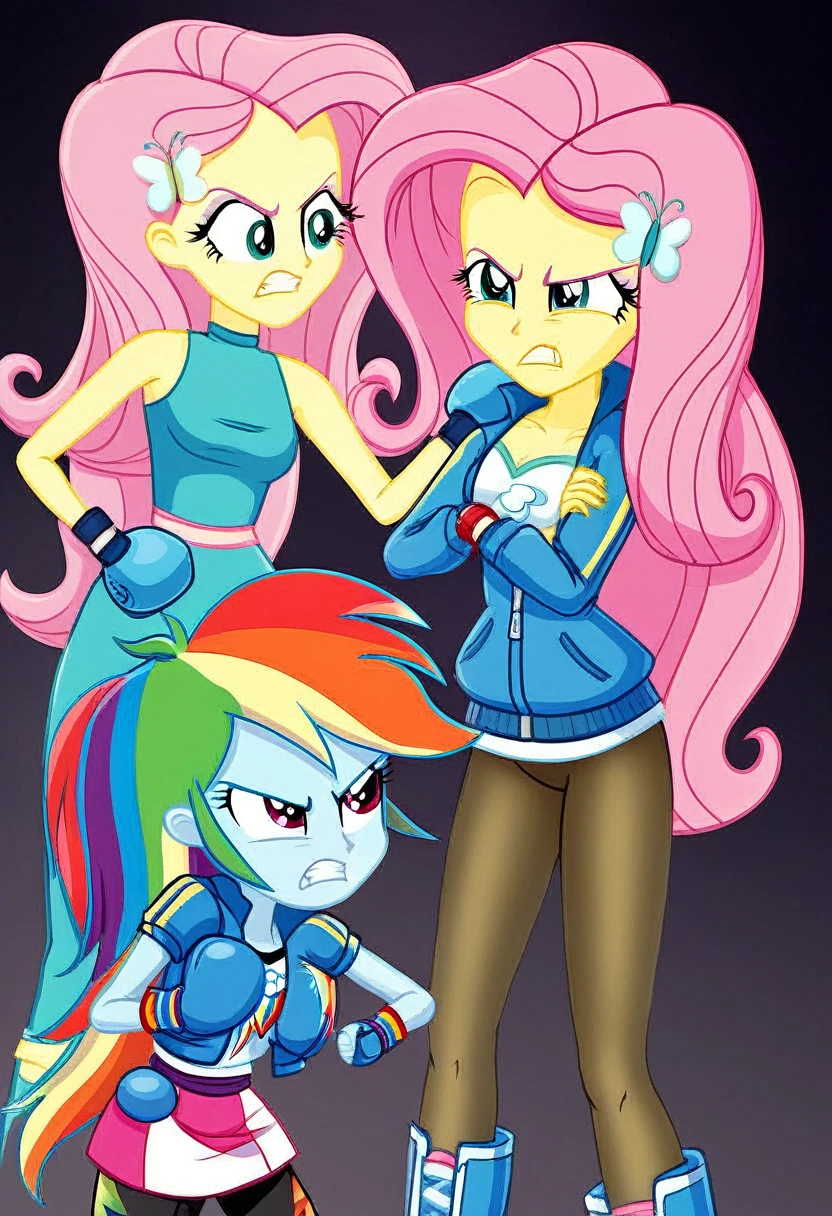 Eqg rainbow dash bodystocking boxing angry fluttershy