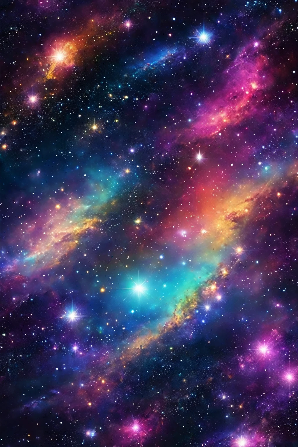 Please fill me with stars、Beautiful、Colorful,Infinitely vast deep space universe mobile phone wallpaper