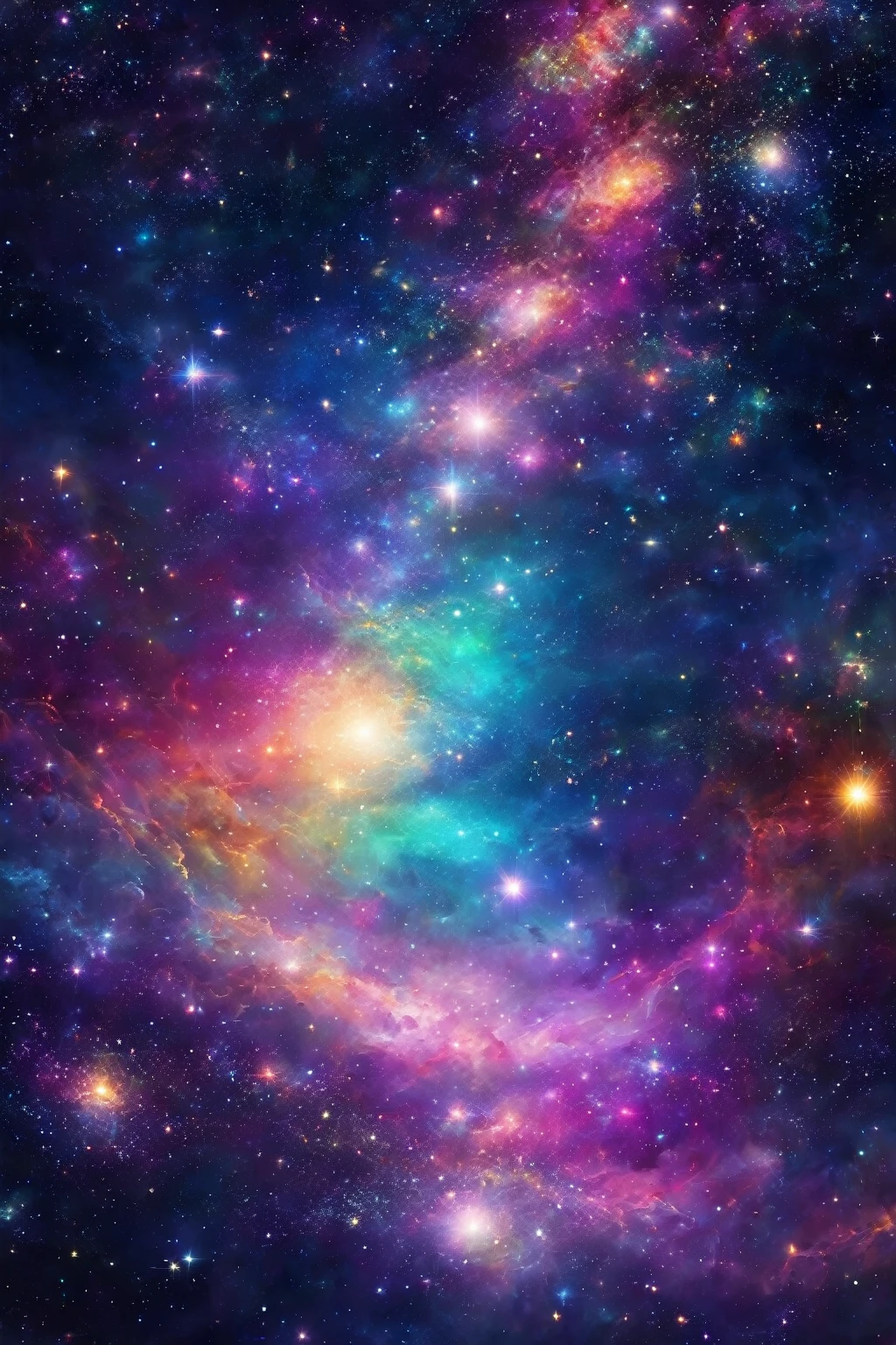 Please fill me with stars、Beautiful、Colorful,Infinitely vast deep space universe mobile phone wallpaper