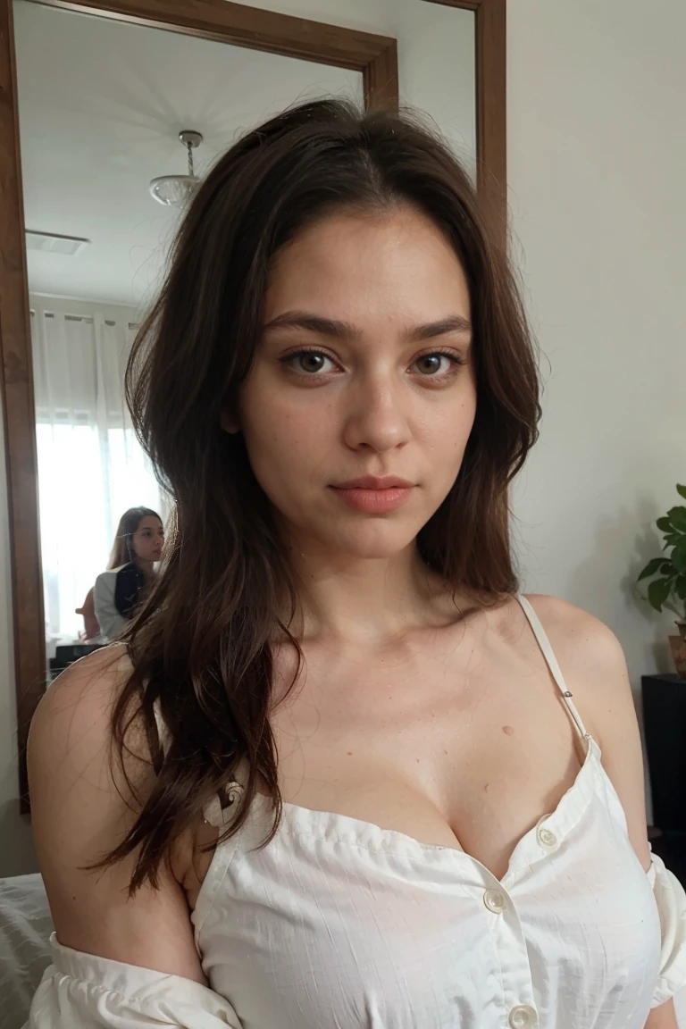 Une belle femme dont la lumière filtre délicatement à travers ses cheveux, sa robe d'été est pleine et elle est sous la pluie avec Rose, un mannequin bresilien âgé de 22 ans