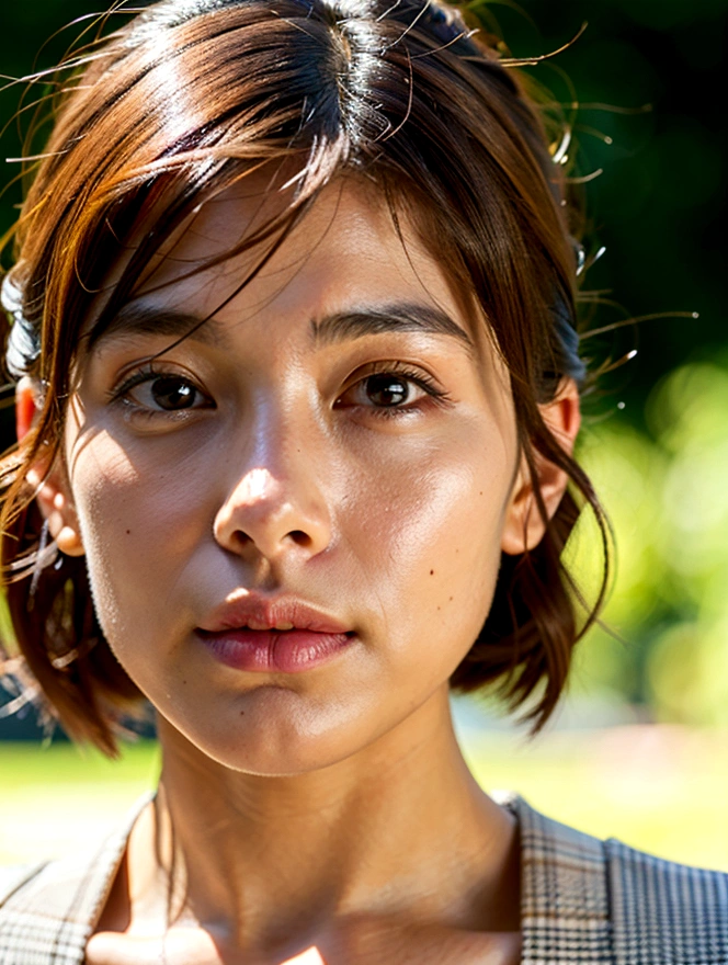there is a woman with a white t-shirt and brown hair, woman's face looking off camera, closeup of face, perfectly illuminated face, beautiful well rounded face, Closeup on face, detailed perfect face, closeup of face, Detailed face of a woman, detailed and out of focus face, finely detailed perfect face, young woman face, perfect face closeup