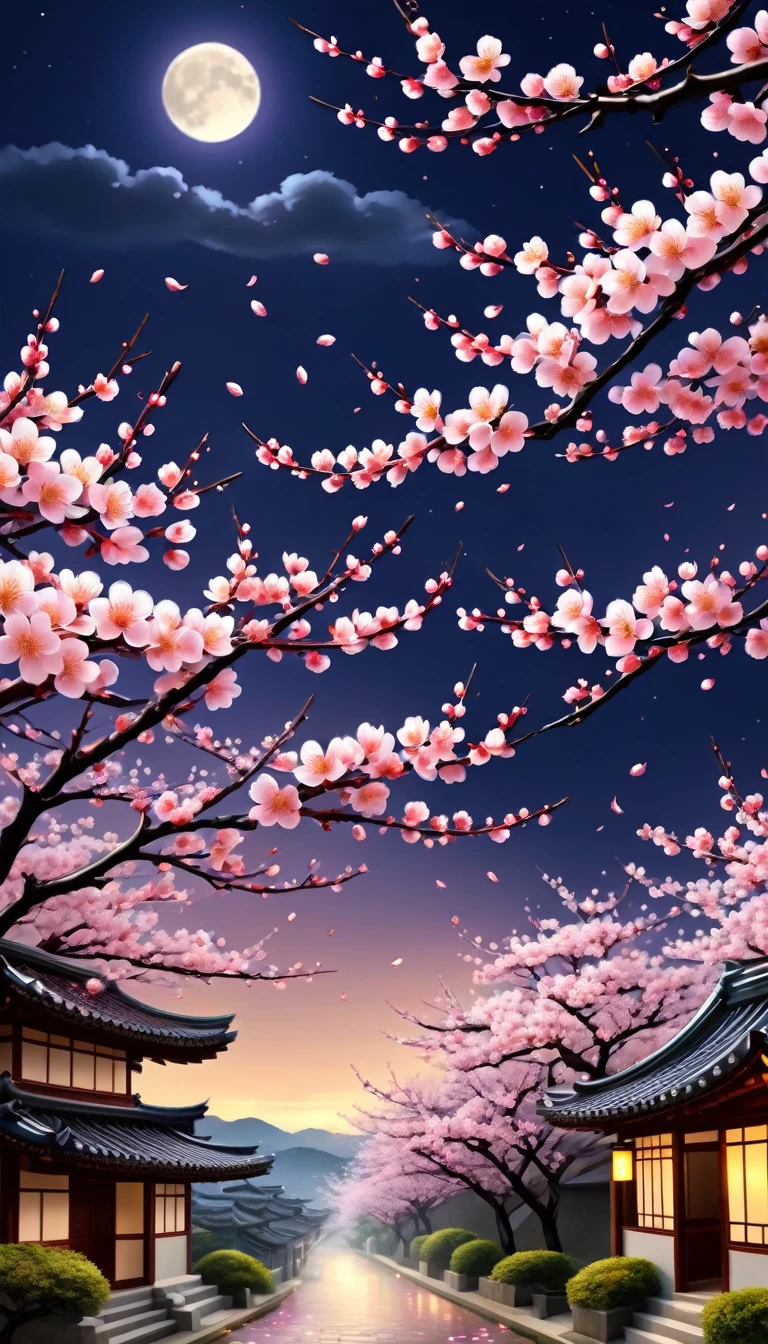 May I ask where the plum blossoms fall?,The wind blew all night long