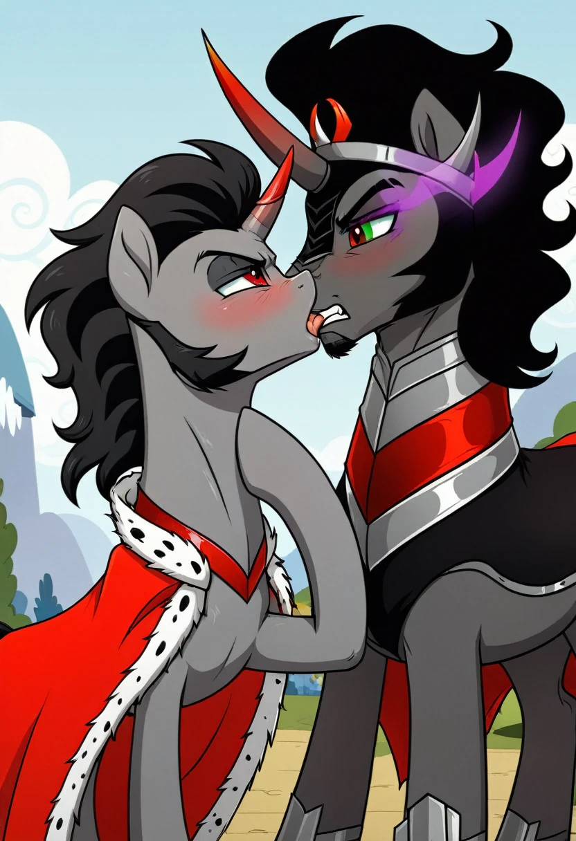 Pony . Black stocking King sombra angry. Kiss boy