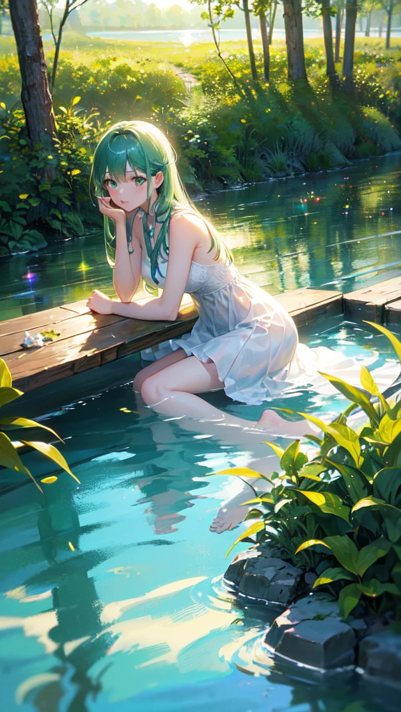 (Logo、Astonishing、8K、On the table、RAW photos、Astonishing、最high quality、Photorealistic and Very detailed、CG、high quality、Very detailed、Story Poems、Particle Effects、dynamic effect、Text border depth、light、lens flare、Ray Tracing、On the table、real、Ultra HD、fantasy)、Beautiful water、Water splash、Water Flow、The water rises、Dreamy beauty、The beauty and sparkle of crystal clear green water、The tranquility and beauty of water、Want to knowfulwind view、Beautiful natural water、green、wind、Want to know、Want to knowful