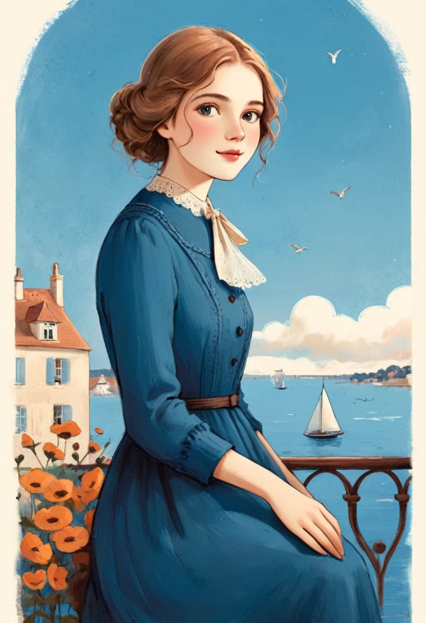 A warm illustration,Inspired by"Beatrice Blue"