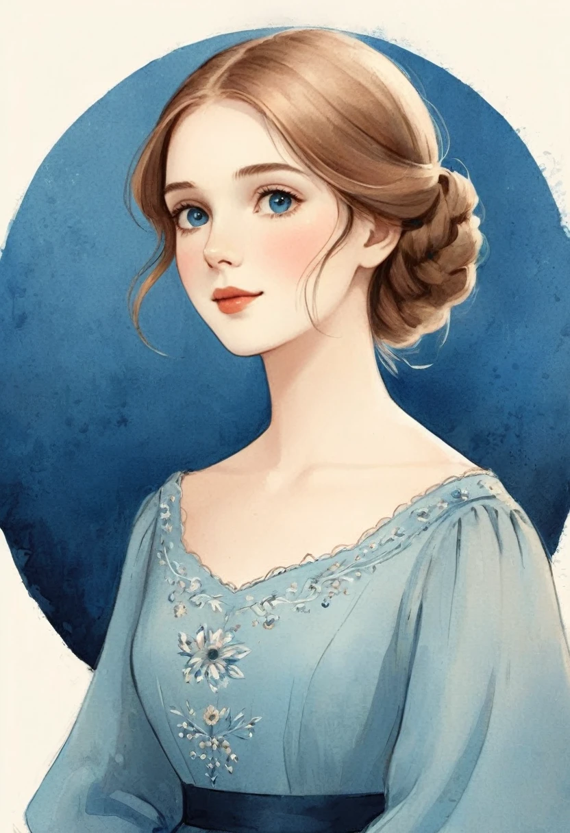 A warm illustration,Inspired by"Beatrice Blue"