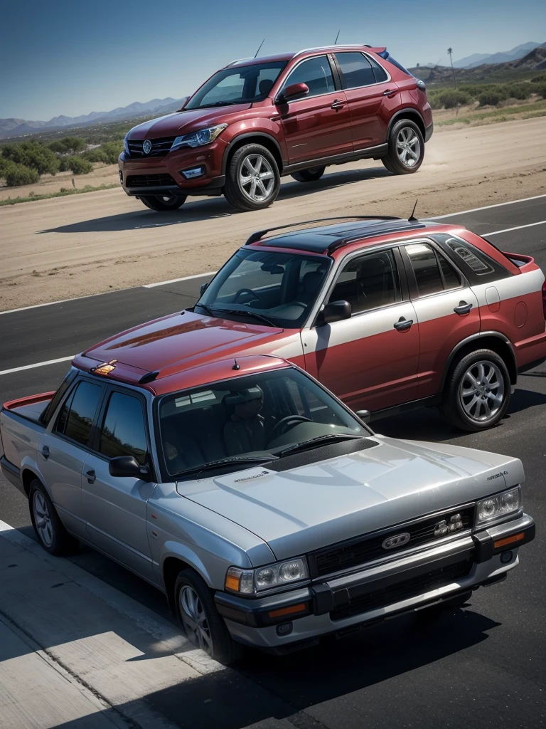 Images of the fire emblem context where the characters race in a car