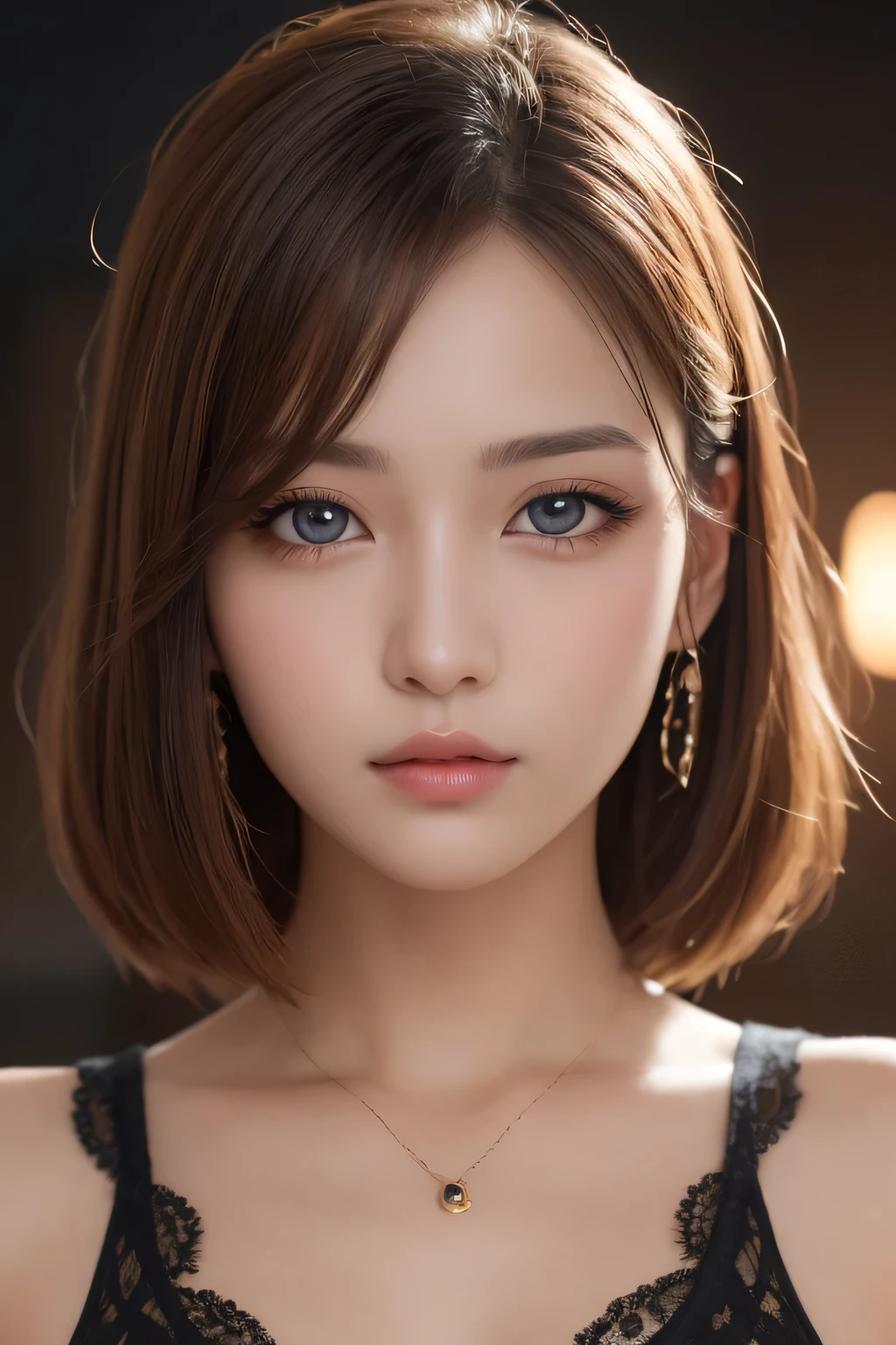 Pieces fly, Highest quality, Realistic, Tabletop, Highest quality, shape, Very detailed, finely, High resolution, 8k wallpaper, Perfect dynamic shape, Beautiful and beautiful eyes, woman&#39; fashion,Short Bob Hair,Small breasts, Natural color lip, Bold sexy pose, Very detailed顔, Finely beautiful eyes, smile, 20-year-old girl, cute, sexy shot looking at camera